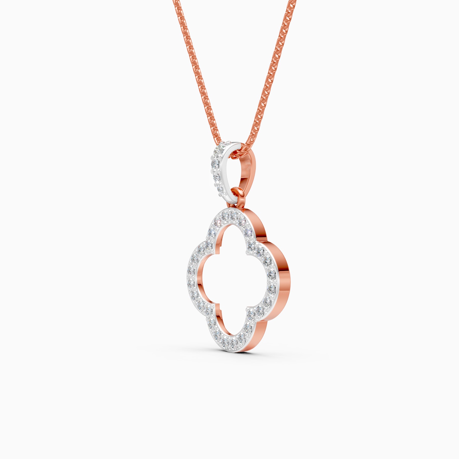 Clover Lab Grown Diamond Pendant Necklace